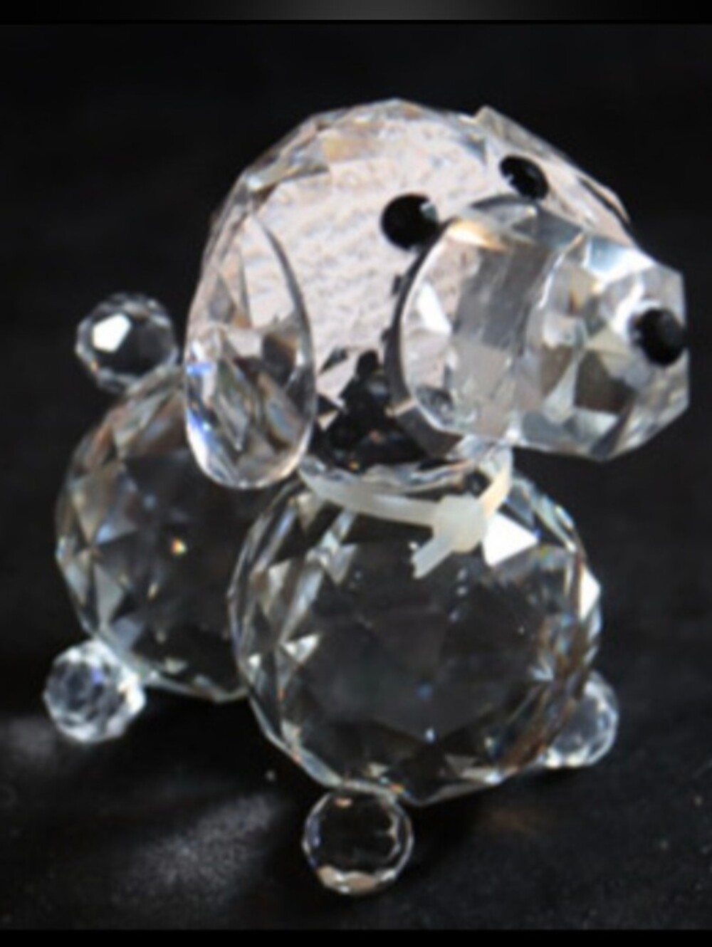 Living Crystal Dachshund Dog Figurine Faceted Cut Glass New W/Box